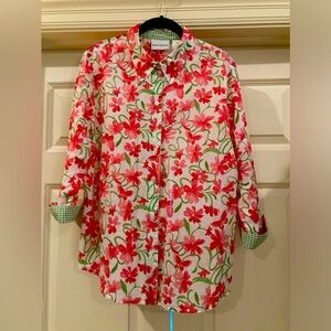 Floral button down blouse by Alfred Dunner size 18.